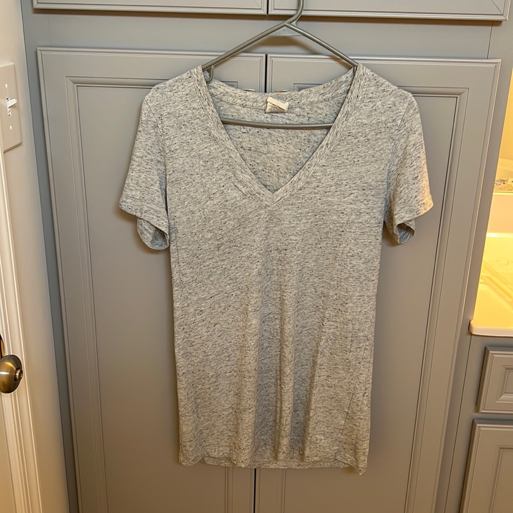 Womens Pink brand grey v neck size large